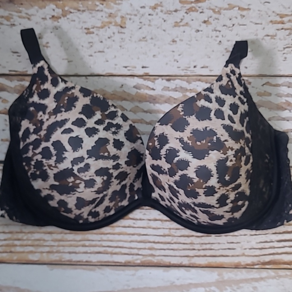 Lilyette sz 40D leopard print underwire bra WL312